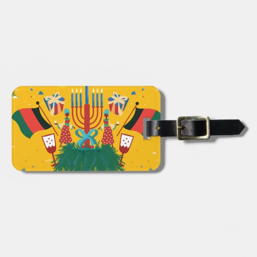 gele Kwanzaa Bagagelabel (Voorkant horizontaal)