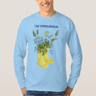 Gele laarzen met blauwe bloemen Oekraïne Sweatshir T-shirt