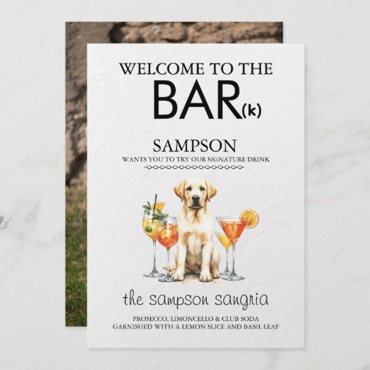 Gele Lab Bar Menu (Voorkant / Achterkant)