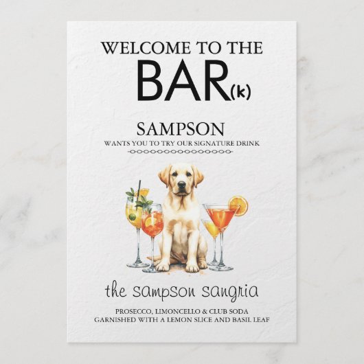 Gele Lab Bar Menu (Voorkant)