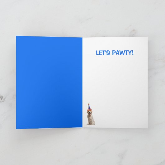 Gele lab-hond en beenderdaagse Cake Kaart (Binnen)