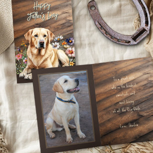 Gele Lab Hond Papa Vaderdag Kaart