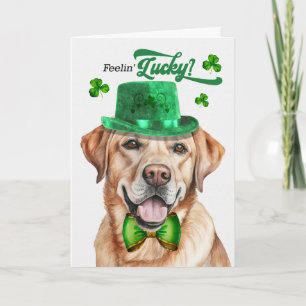 Gele Lab hond voelt zich Lucky St. Patrick's Day Feestdagen Kaart