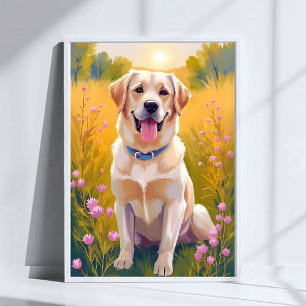 Gele Lab Labrador Retriever Hond Huisdier Schilder Poster