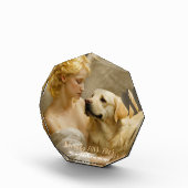 Gele Lab met Engel Aangepaste Herdenking Fotoblokken (Rechts)