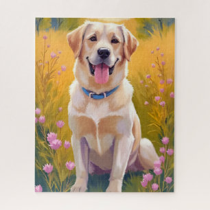Gele Lab Schildering Labrador Retriever Hond  Legpuzzel