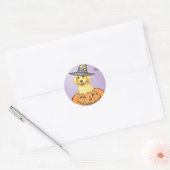 Gele lab Witch Ronde Sticker (Envelop)