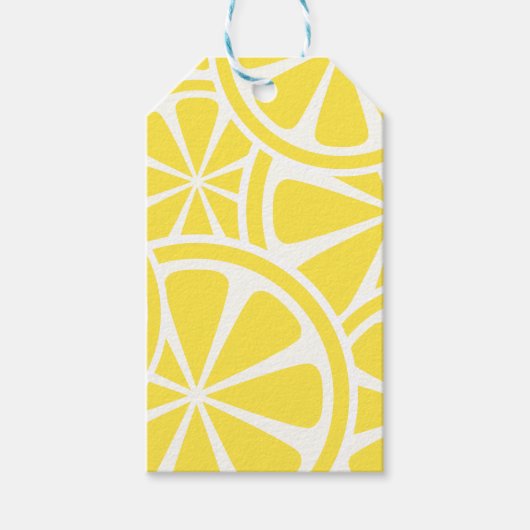 Gele Labels met lemon Slice Pattern-cadeau Cadeaulabel (Voorkant)