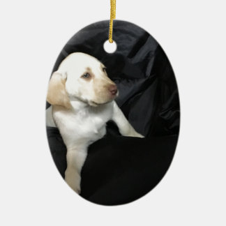 Gele labpuppy Sadie Keramisch Ornament
