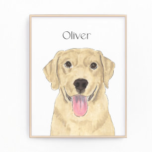 Gele Labrador Art Foto Afdruk