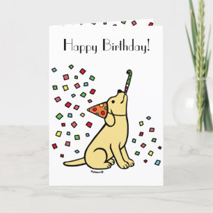 Gele Labrador Birthday Party Confetti Kaart