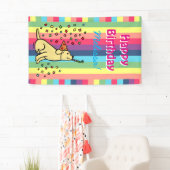 Gele Labrador Birthday Party Confetti Spandoek (Insitu)