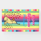 Gele Labrador Birthday Party Confetti Spandoek (Horizontaal)