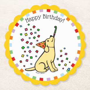Gele Labrador Birthday Party Paper Onderzetters
