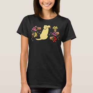 Gele Labrador bloempotten T-shirt