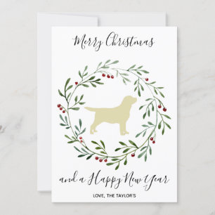 Gele labrador Elegante Hond Vrolijk Kerstfeest Feestdagenkaart