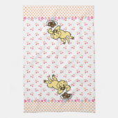 Gele labrador en Doughnoten Theedoek (Verticaal)