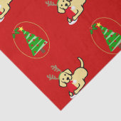 Gele labrador en kerstkerstCartoon Tissuepapier (Detail)