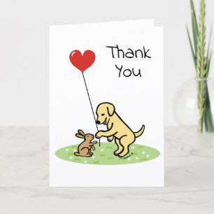 Gele Labrador en kleine vriend Dank u Kaart