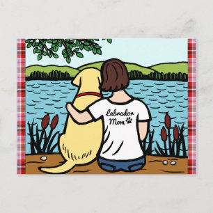 Gele labrador en mama 2 briefkaart