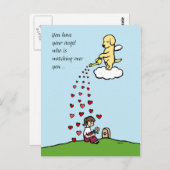 Gele Labrador Engel met Liefde Briefkaart (Voorkant / Achterkant)