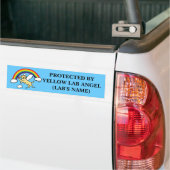gele Labrador Guardian Angel (regenboogbrug) Bumpersticker (Op Truck)