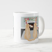 Gele labrador-honden in de kersthapscène extra grote beker (Voorkant rechts)