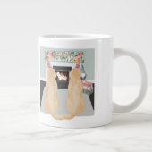 Gele labrador-honden in de kersthapscène extra grote beker (Rechts)