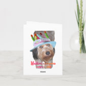 Gele Labrador in het Pet van de Verjaardag Kaart (Achterkant)