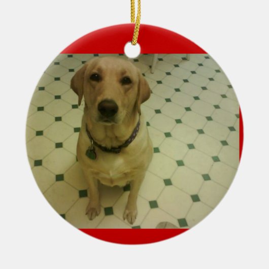 gele labrador keramisch ornament (Voorkant)