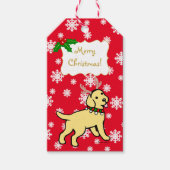 Gele Labrador Kerstgewei Cadeaulabel (Voorkant)