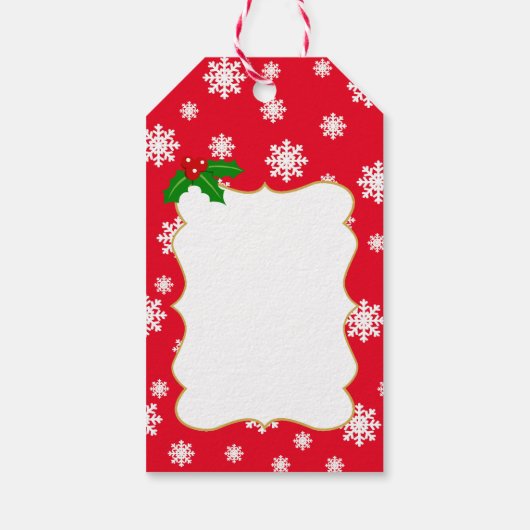 Gele Labrador Kerstgewei Cadeaulabel (Achterkant)