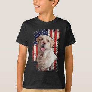 Gele Labrador Labs Patriotic American Flag Dog 4 T-shirt