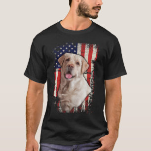 Gele Labrador Labs Patriotic American Flag Dog 4 T-shirt