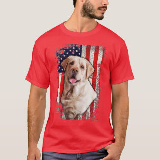 Gele Labrador Labs Patriotic American Flag Dog 4 T-shirt