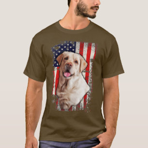 Gele Labrador Labs Patriotic American Flag Dog 4 T-shirt