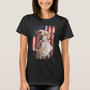 Gele Labrador Labs Patriotic American Flag Dog 4 T-shirt