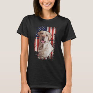 Gele Labrador Labs Patriotic American Flag Dog 4 T-shirt