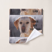 gele labrador liefde bad handdoek (Wasdoekje)
