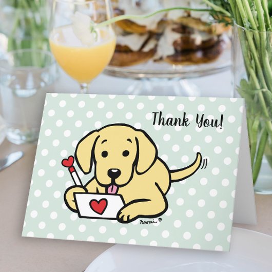 Gele Labrador liefdesbrief dank u Kaart