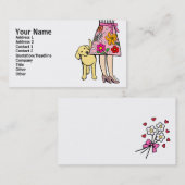 Gele labrador & mam's Cartoon Visitekaartje (Voorkant / Achterkant)