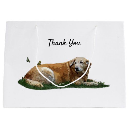 Gele labrador Mixed Breed Dog Gift Bag Groot Cadeauzakje (Voorkant)
