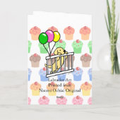 Gele Labrador Puppy Cartoon Verjaardag Kaart (Achterkant)