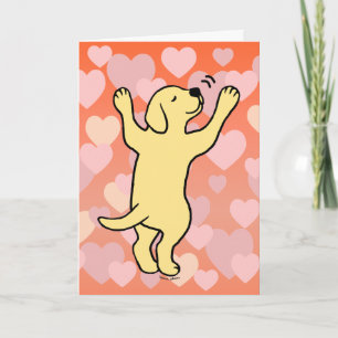 Gele Labrador Puppy Knuffel Cartoon Harten Kaart