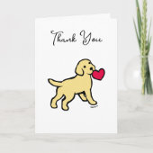 Gele Labrador Puppy met hart Bedankkaart (Voorkant)
