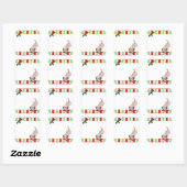 Gele Labrador Puppy & Santa Hat Kerstmis Vierkante Sticker (Vel)