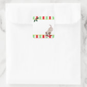 Gele Labrador Puppy & Santa Hat Kerstmis Vierkante Sticker (Tas)