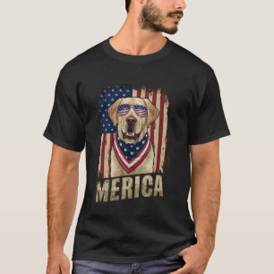 Gele Labrador Retriever 4 juli Amerika Vlag VS F T-shirt