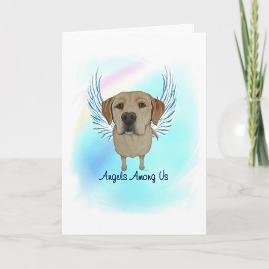 Gele Labrador Retriever Angel Dog Pet Loss Bedankkaart (Voorkant)
