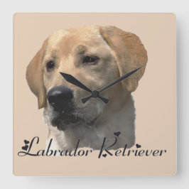 Gele Labrador Retriever Art Gifts Vierkante Klok